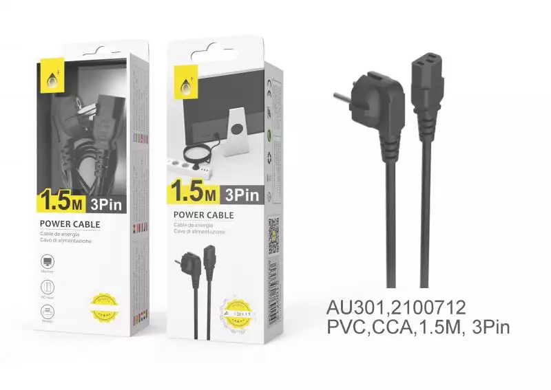 Cable alimentation standard tripolaire AU301 - PC - PS3